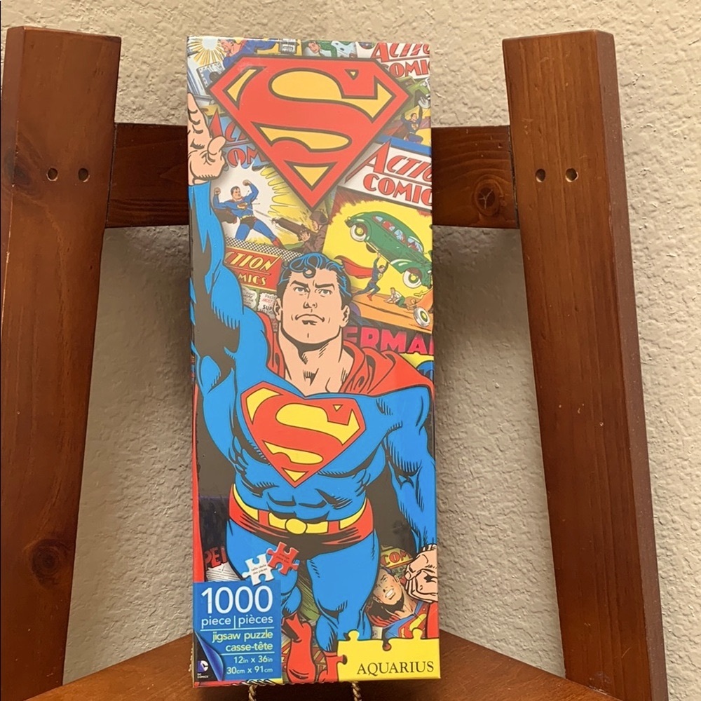 🔹NEW.. Aquarius Superman Retro Slim Jigsaw Puzzle 1000 PCs. 12"X 36"